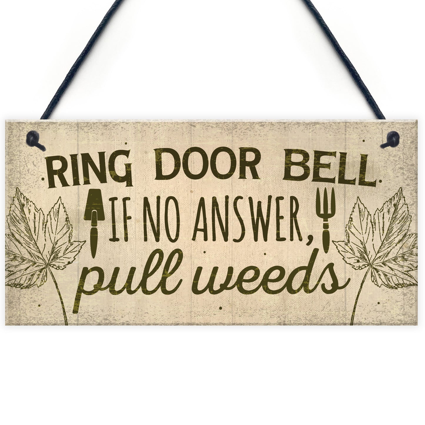 Funny Ring The Door Bell Wall Door Gate Sign Garden Shed Gift