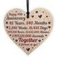 Anniversary Wooden Heart To Celebrate 45th Wedding Anniversary