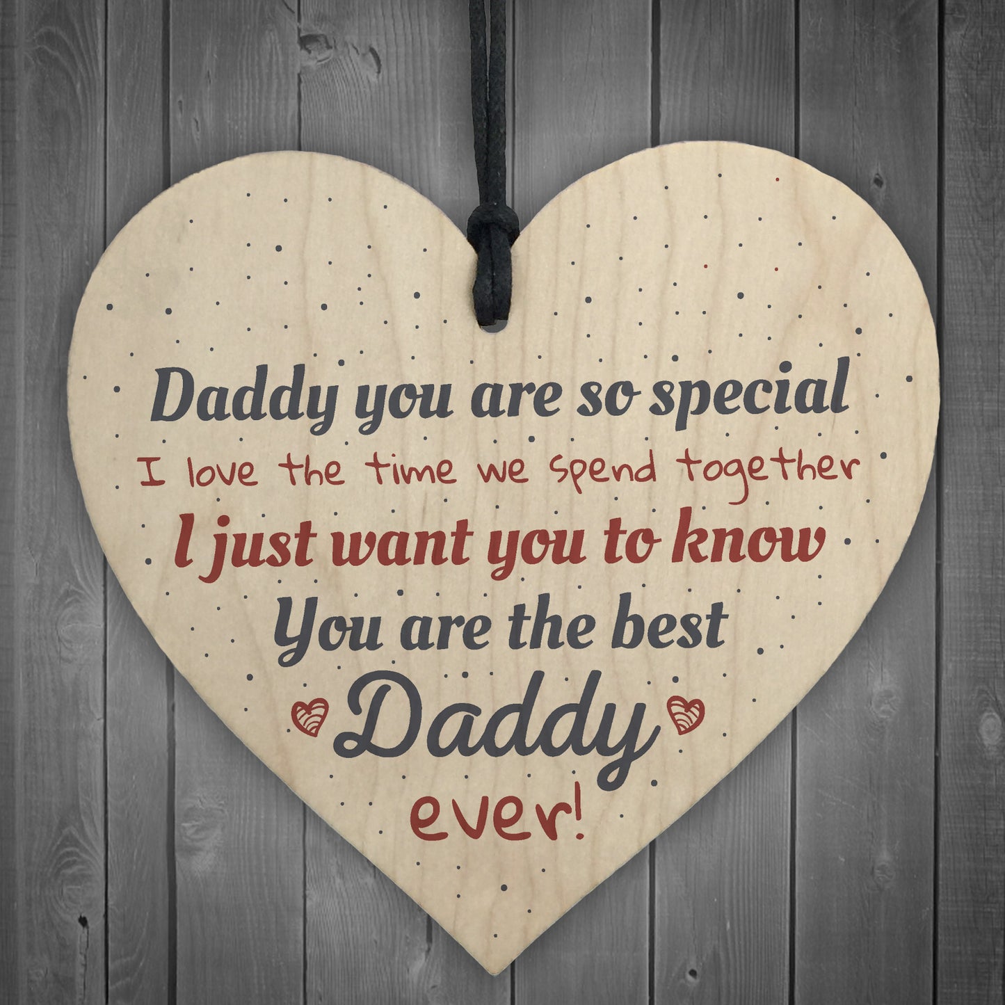 Best Daddy Ever Fathers Day Dad Gift Wooden Heart Sign Gift