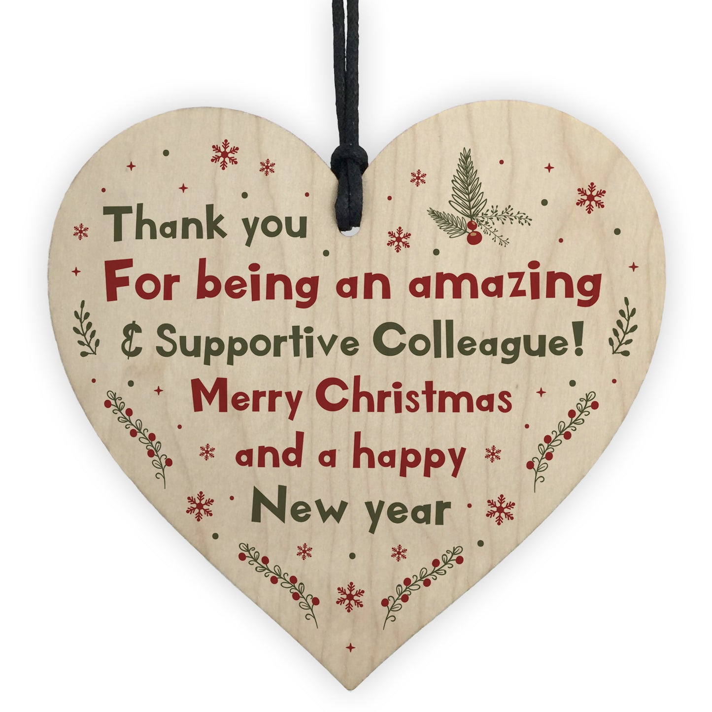 Novelty Colleague Gifts For Christmas Wooden Heart Keepsake Gift