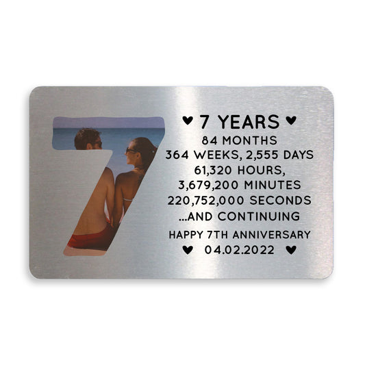 7th Anniversary Gift Personalised Card Gift For Husband Wife