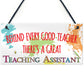 Behind Teacher Great Teaching Assistant Hanging Plaque
