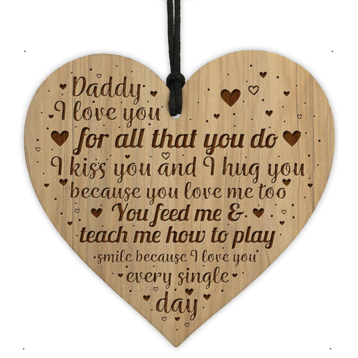 Daddy Gift From Daughter Son Engraved Heart Dad Birthday Xmas
