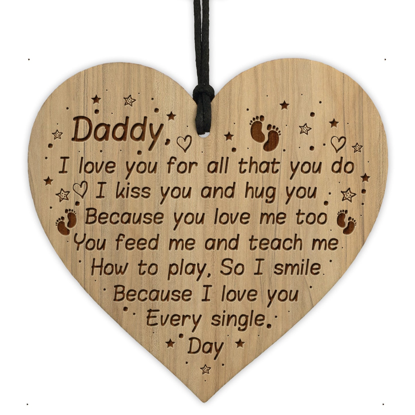 Daddy Present From Daughter Son Engraved Heart Daddy Gifts
