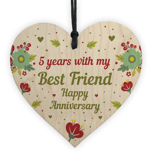 5th Wedding Anniversary Gift For Husband Wife Wooden Heart Gifts