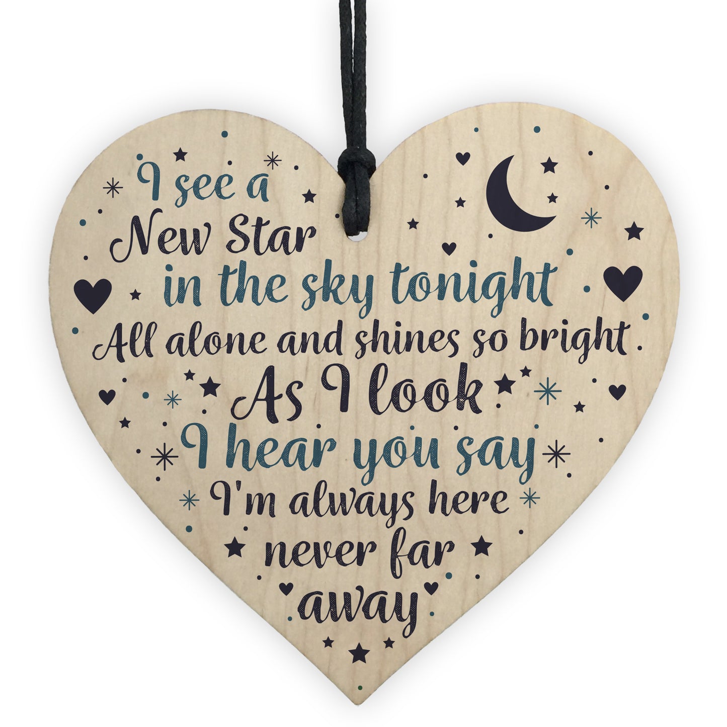 Mum Dad Nan Grandad Christmas Memorial Ornaments Wood Heart