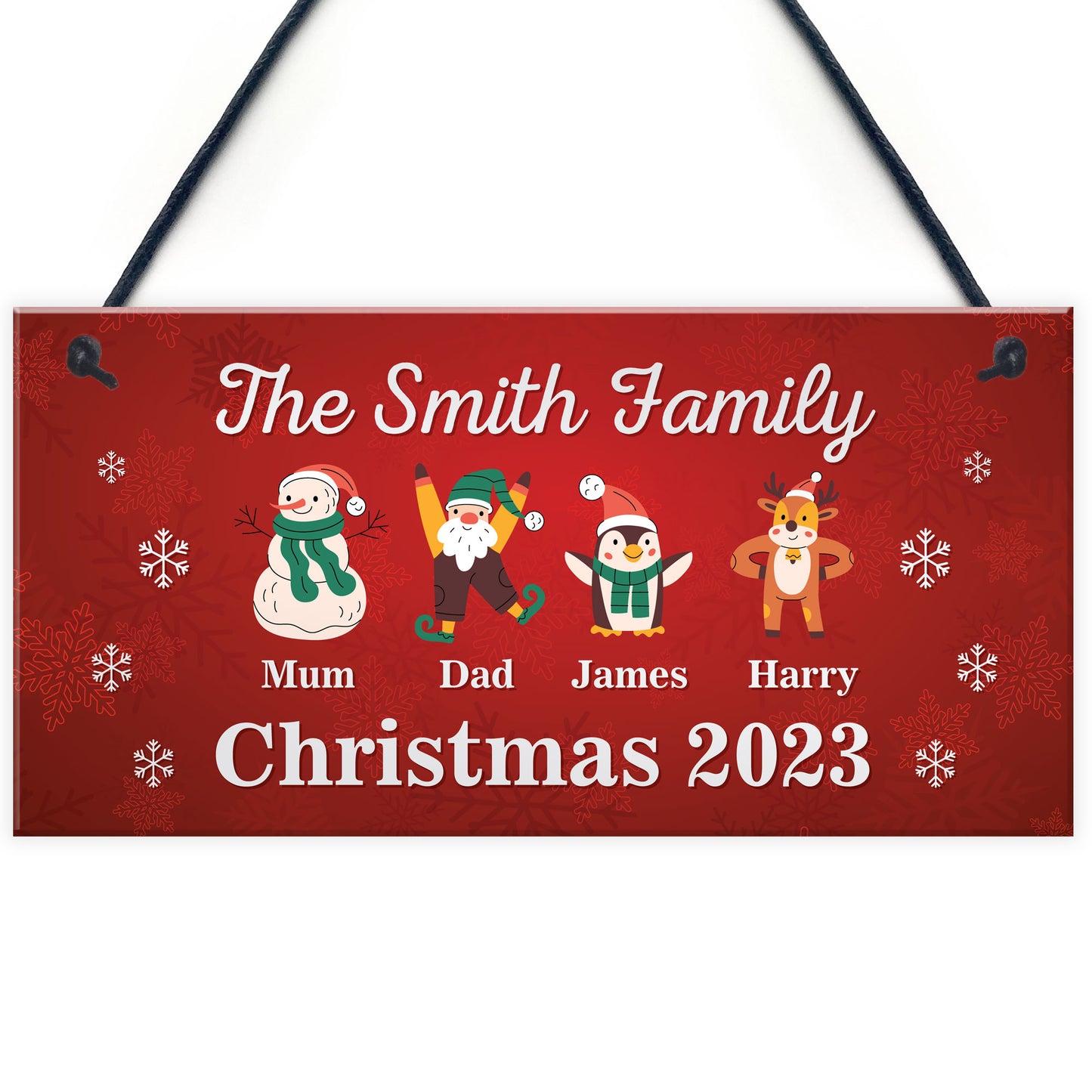 Christmas Decoration For Family Personalised Christmas Sign