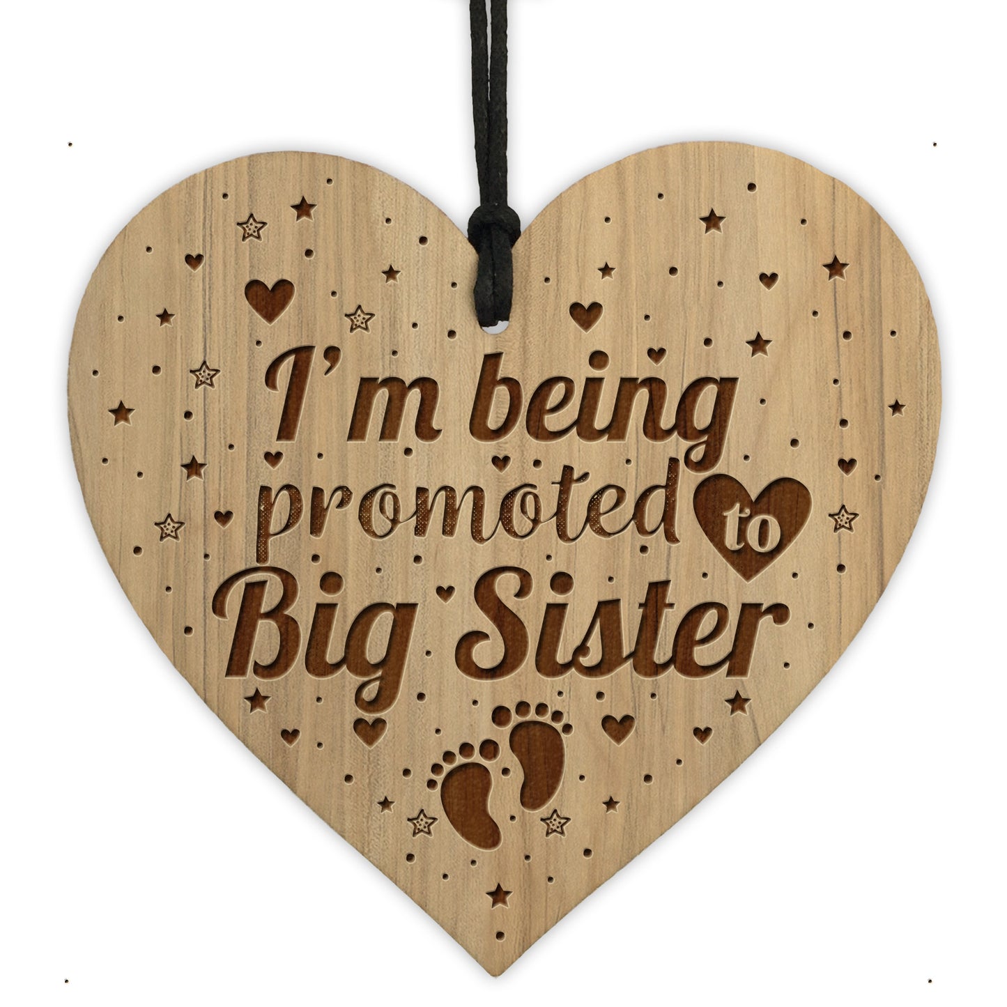 Big Sister Gift Pregnancy Announcement Gift Engraved Wood Heart