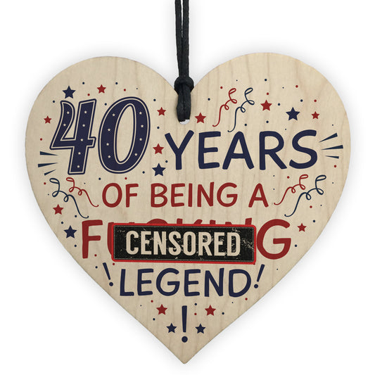 40th Birthday Gifts For Women Men Friend Wood Heart Decorations