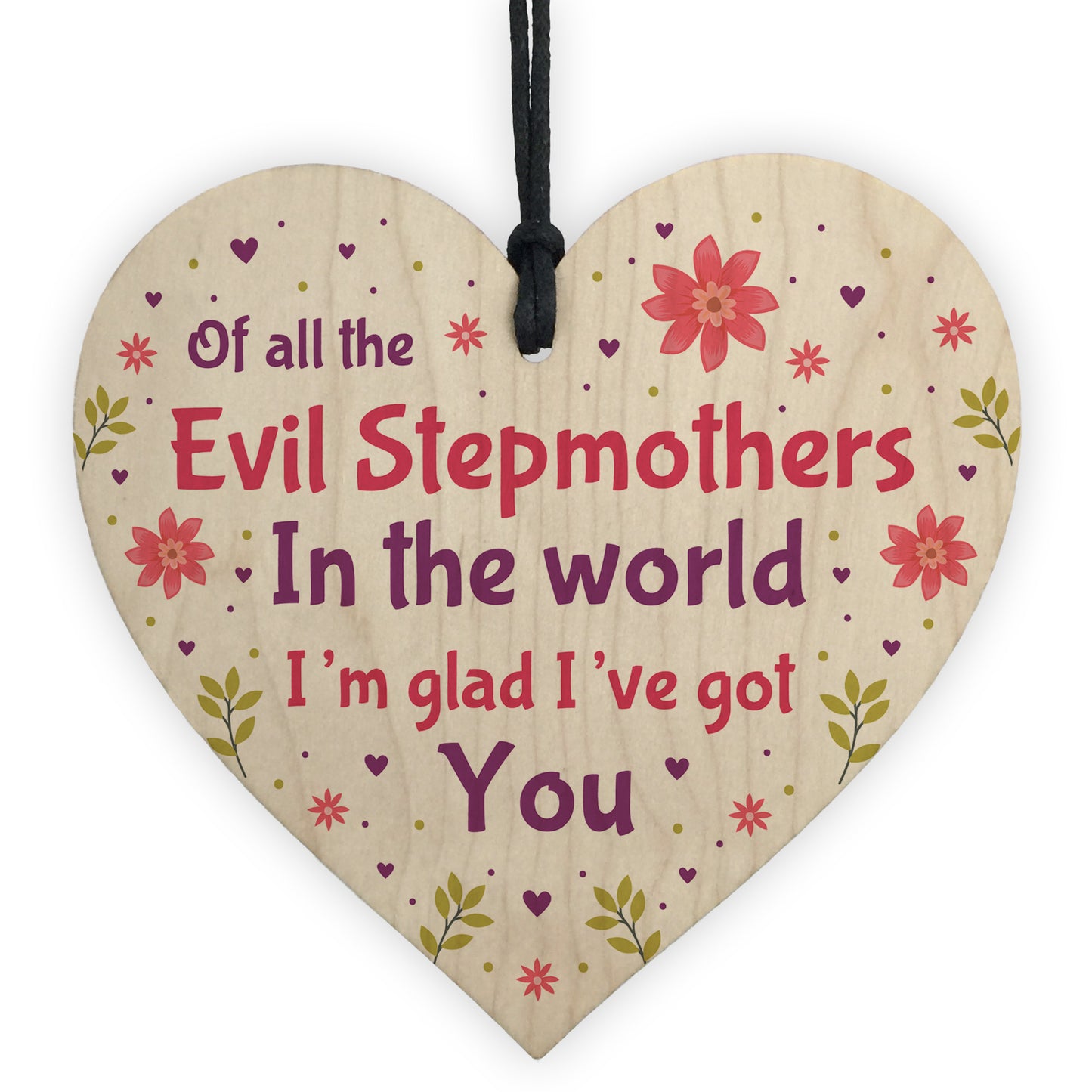 Handmade Stepmum Gifts Wooden Heart Funny Stepmum Birthday Gift