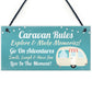 Caravan Rules Sign Hanging Door Plaque Caravan Sign Holiday Gift