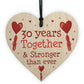 30th Anniversary Gift Wood Heart Perfect Gift For Husband Wife