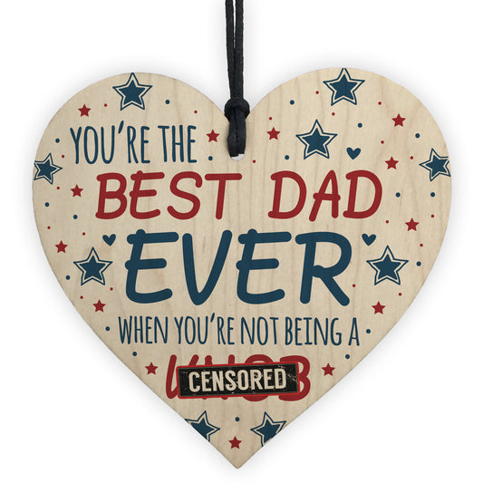 FUNNY Rude Birthday Gifts For Dad Gift Wood Heart Fathers Day