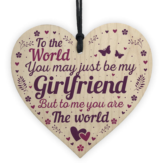 Girlfriend Birthday Christmas Card Gifts Wood Heart Anniversary