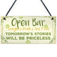 Open Bar Signs Home Garden Bar Plaque Pub Kitchen Man Cave Sign