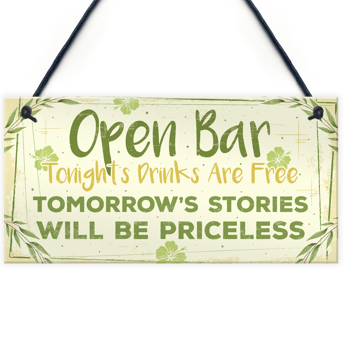 Open Bar Signs Home Garden Bar Plaque Pub Kitchen Man Cave Sign