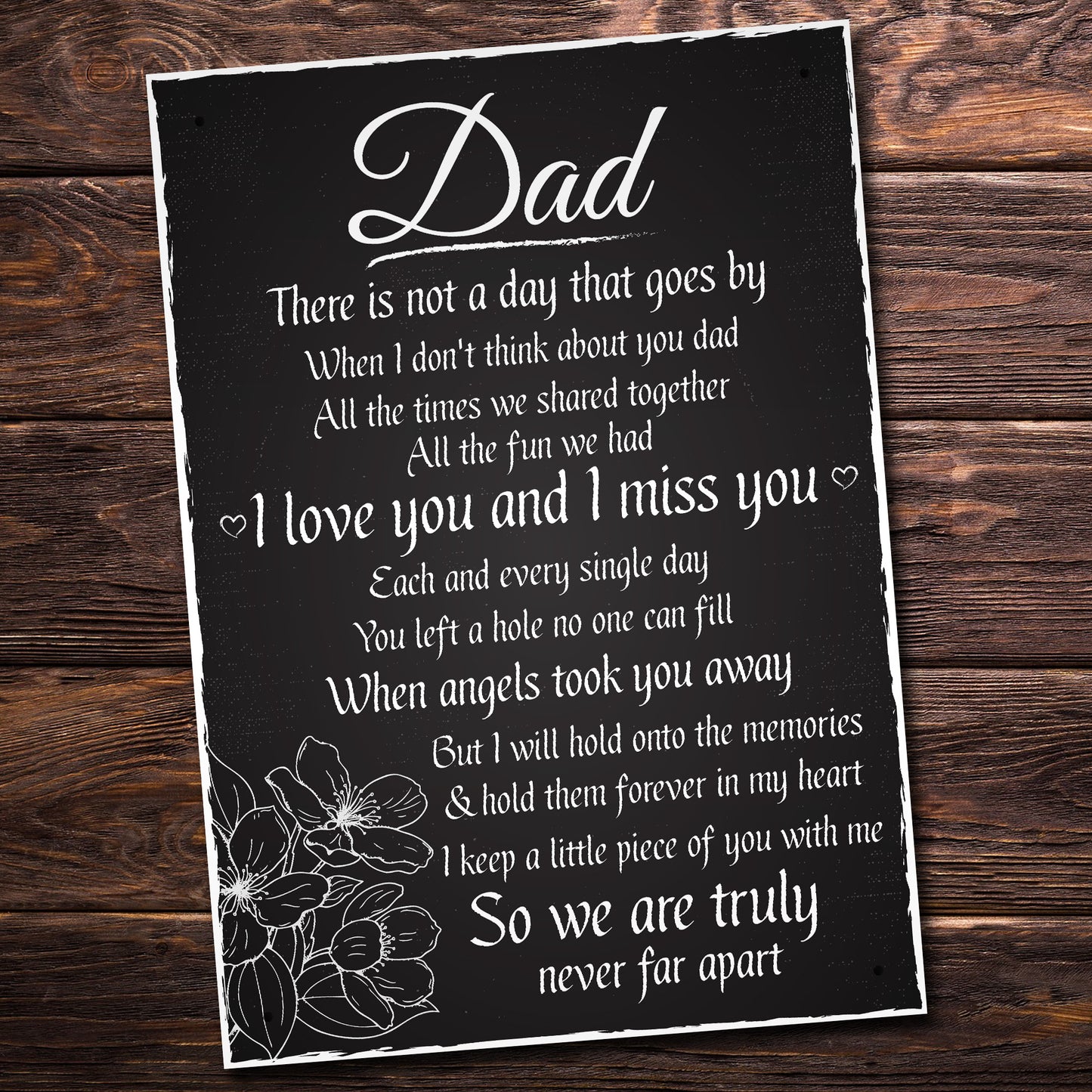 Love Miss You Dad Memorial Grave Plaque Father's Day Daddy Gift