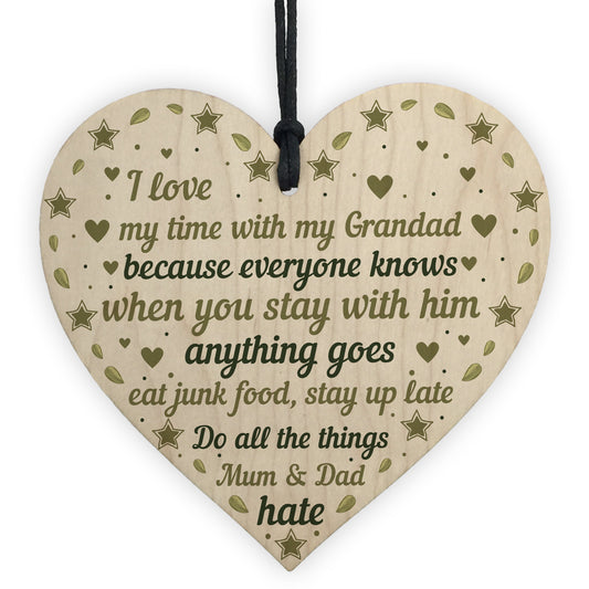 SPECIAL Birthday Thank You Gifts For Grandad Wooden Heart Gifts