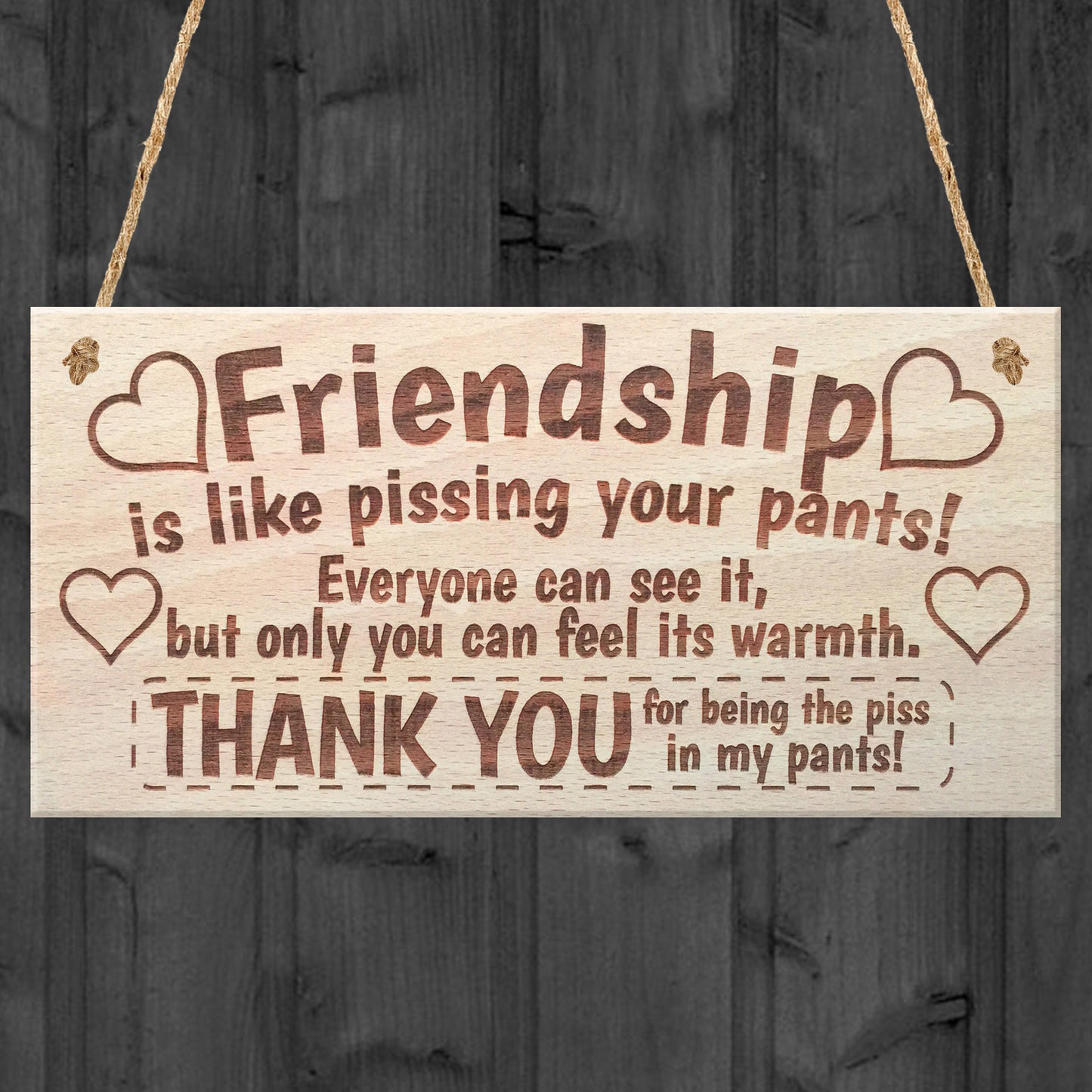 Freindship Funny Poem Wooden Plaque Gift
