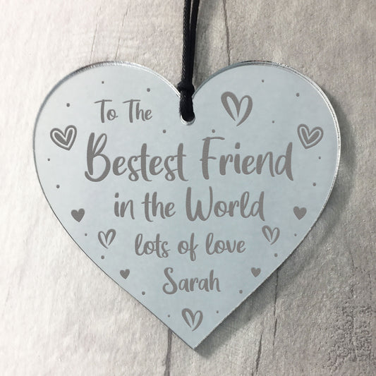 Best Friend Gifts Handmade Acrylic Heart Friendship Plaque