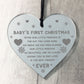 Baby Girls First Christmas Decoration Engraved Heart Bauble