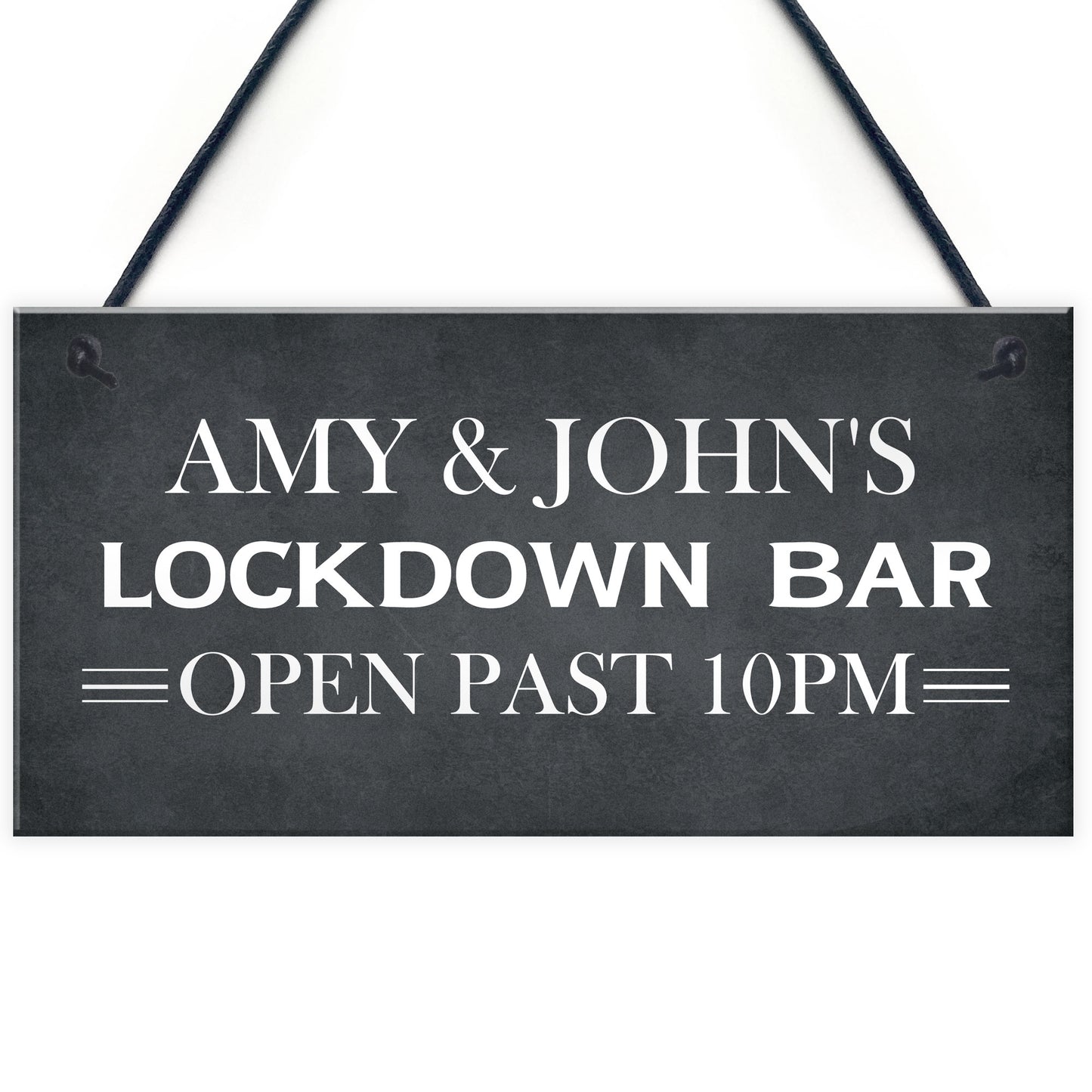 Lockdown Bar Sign PERSONALISED Open Past 10 Quarantine Gift