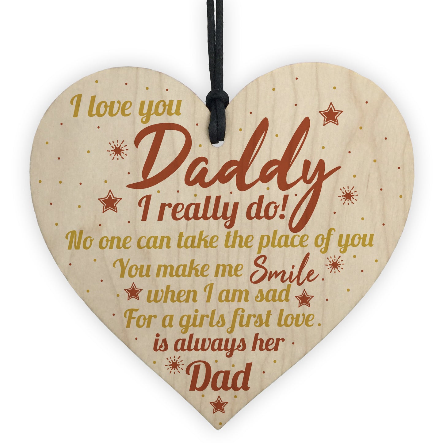 Bump Gifts Wooden Heart Dad Daddy Father Baby Son Daughter Card