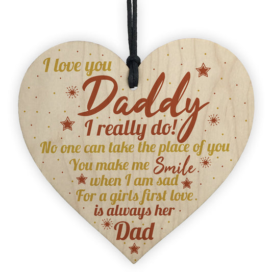 Bump Gifts Wooden Heart Dad Daddy Father Baby Son Daughter Card
