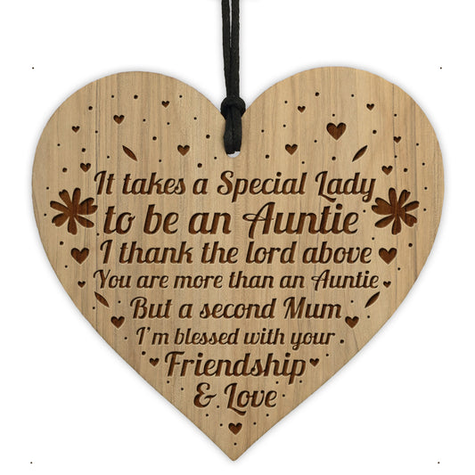 Auntie Present Engraved Heart Birthday Christmas Gift For Auntie