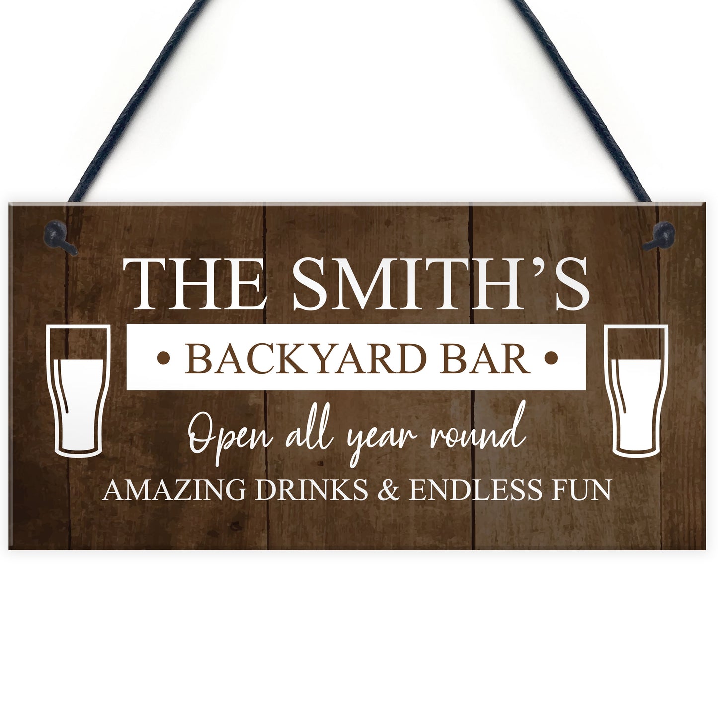 Funny BACKYARD BAR Sign For Outside Garden Personalised Shed