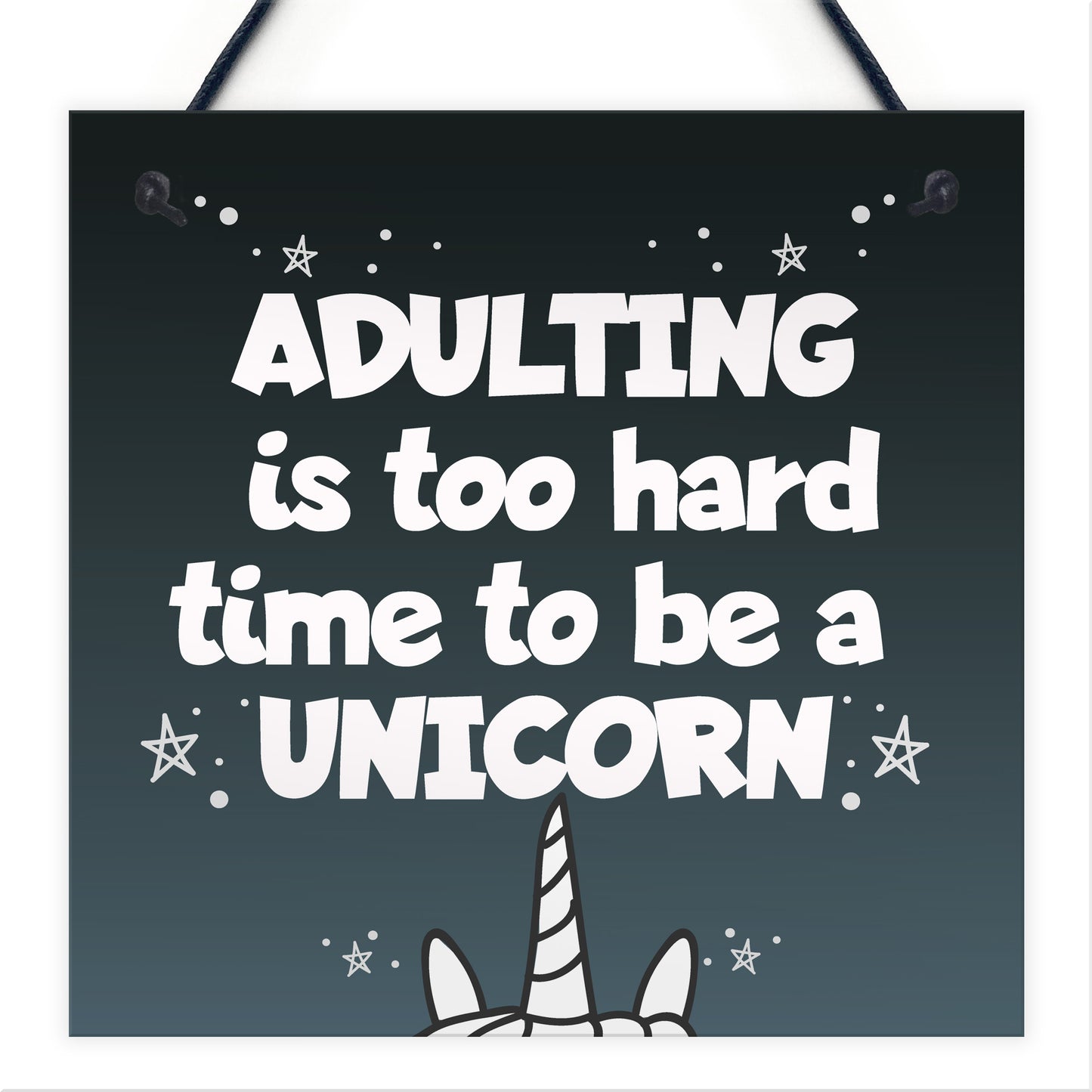 Adulting Is Too Hard - Unicorn Wall Bedroom Plaque Sign Funny
