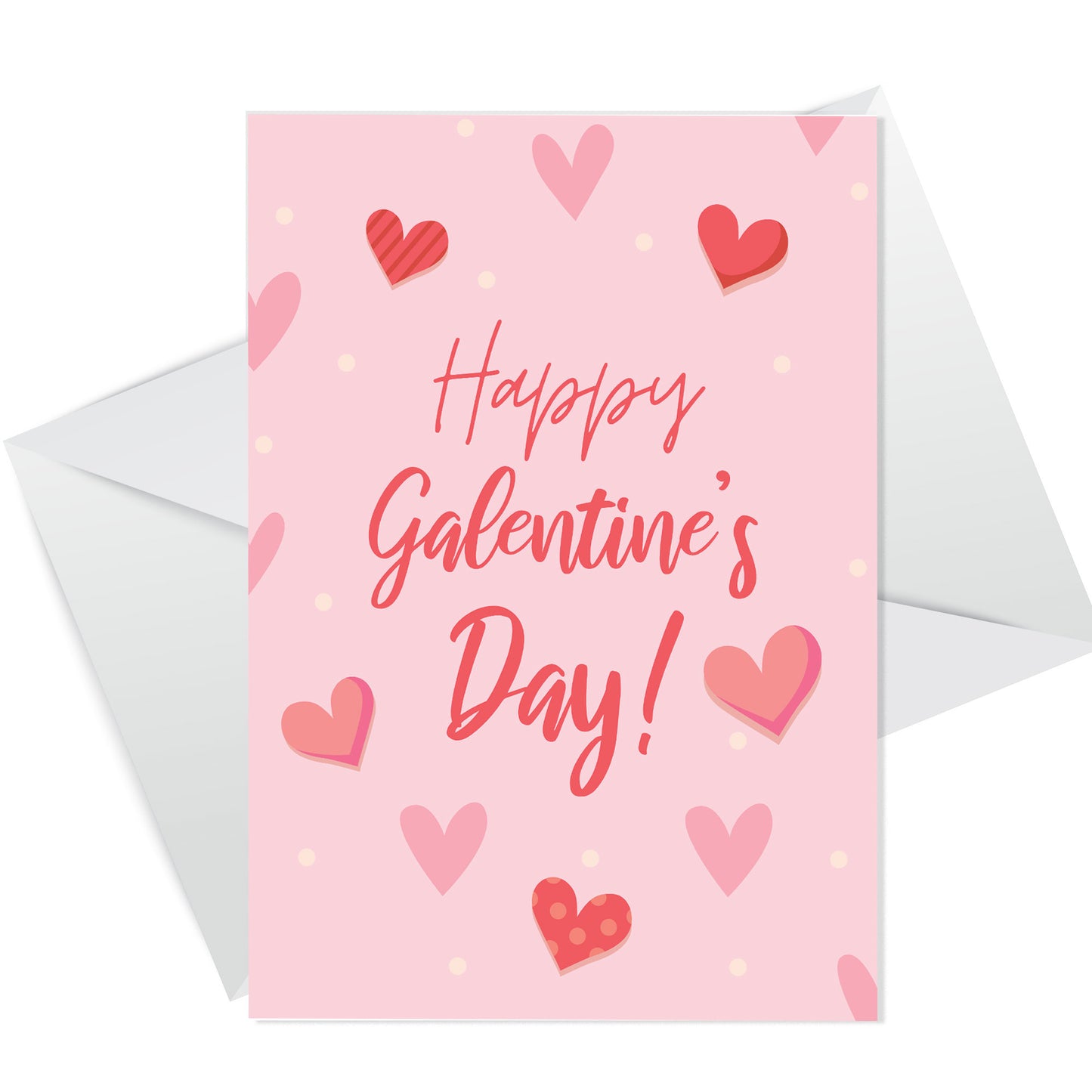 Galentine's Card Pastel Love Hearts Valentine's Card For Her