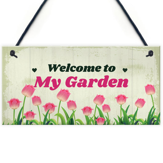 Garden Sign For Outdoor Welcome Sign Hanging Wall Door Plaque