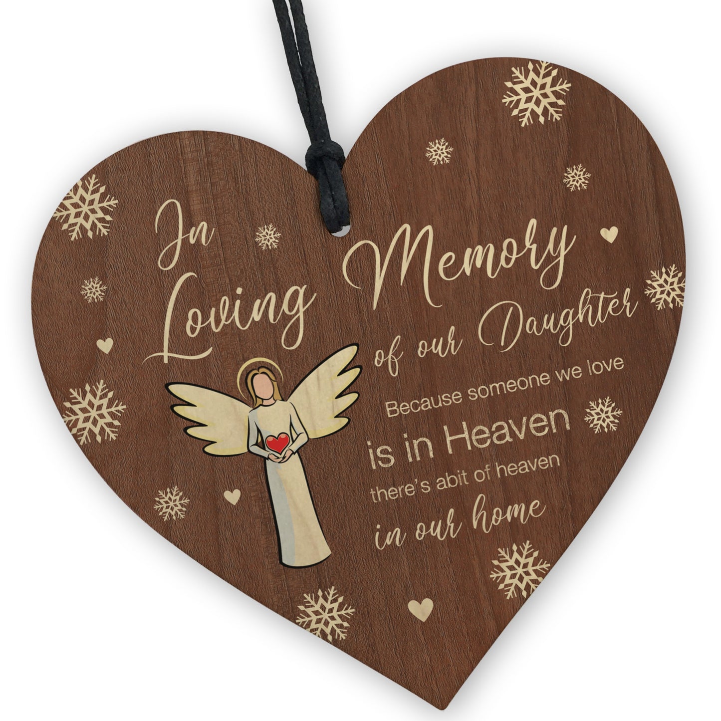 In Loving Memory of Daughter Memorial Bauble Ornaments Plaque