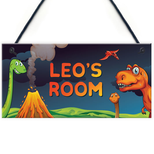 Personalised Boys Bedroom Decor Dinosaur Sign Birthday Gift