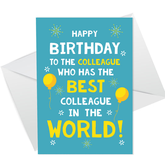 Birthday Card For Colleague Work Colleague Coworker Funny