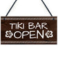 Tiki Bar Open Sign For Home Bar Man Cave Novelty Garden Decor