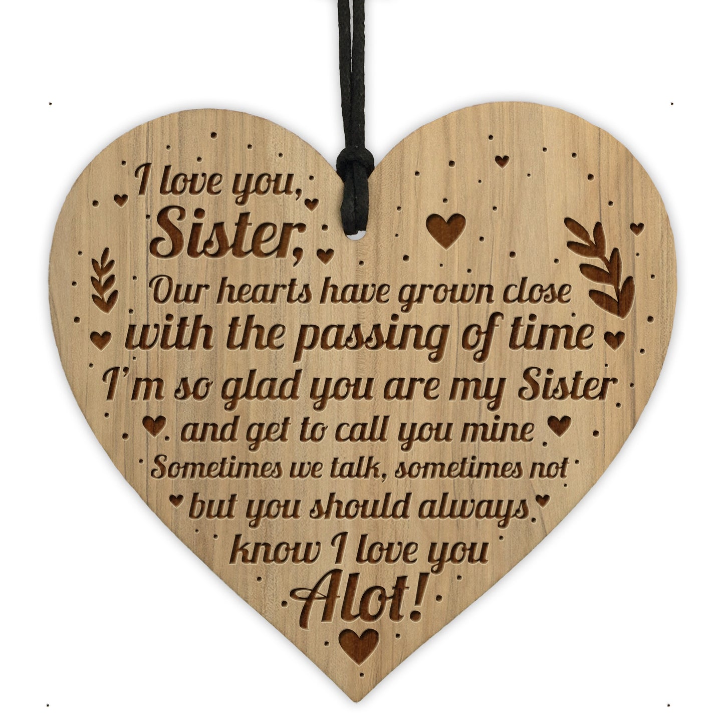 I Love You Sister Gift Engraved Heart Sister Gift Ideas