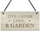 Live Love Laugh Hanging Garden Sign Novelty Plaque For Garden