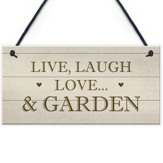 Live Love Laugh Hanging Garden Sign Novelty Plaque For Garden