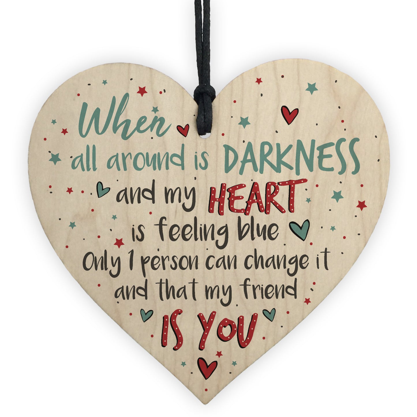 Friendship Thank You Gift Handmade Wood Heart Sign Chic Plaque