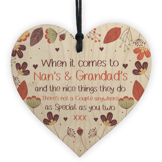 Nan And Grandad Gift For Birthday Christmas Wooden Heart