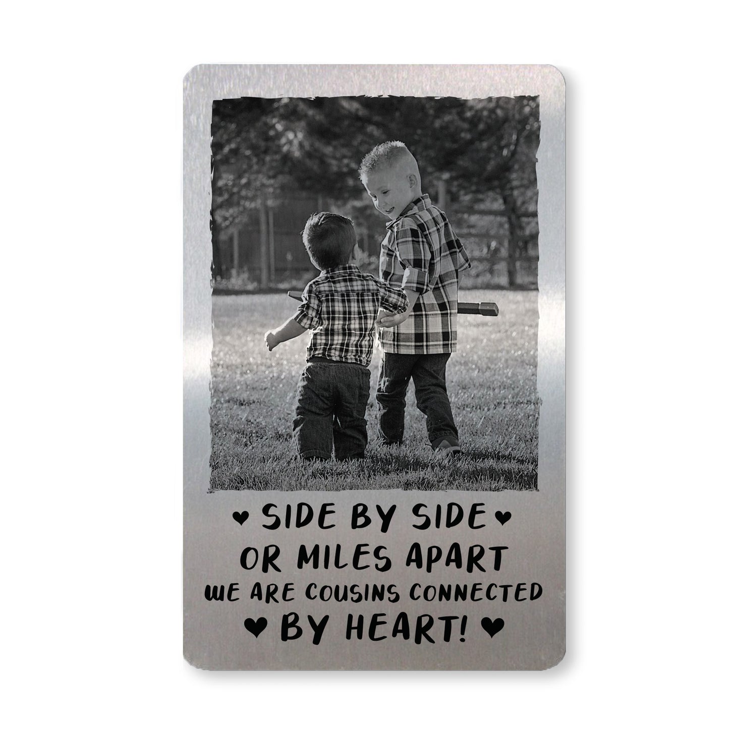 Personalised Cousin Gifts Metal Photo Card Gift For Cousin
