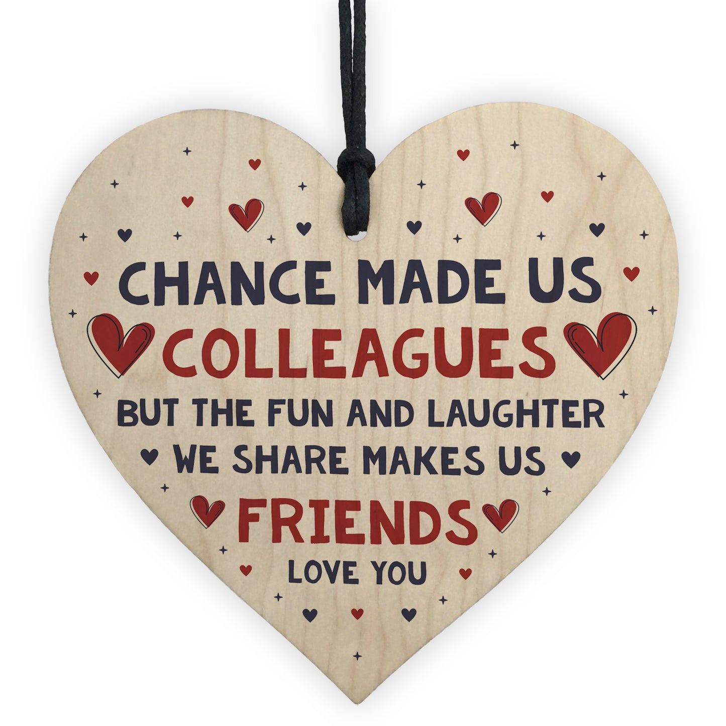 Colleague Fun And Laughter Wood Heart Leaving Gift For Colleague