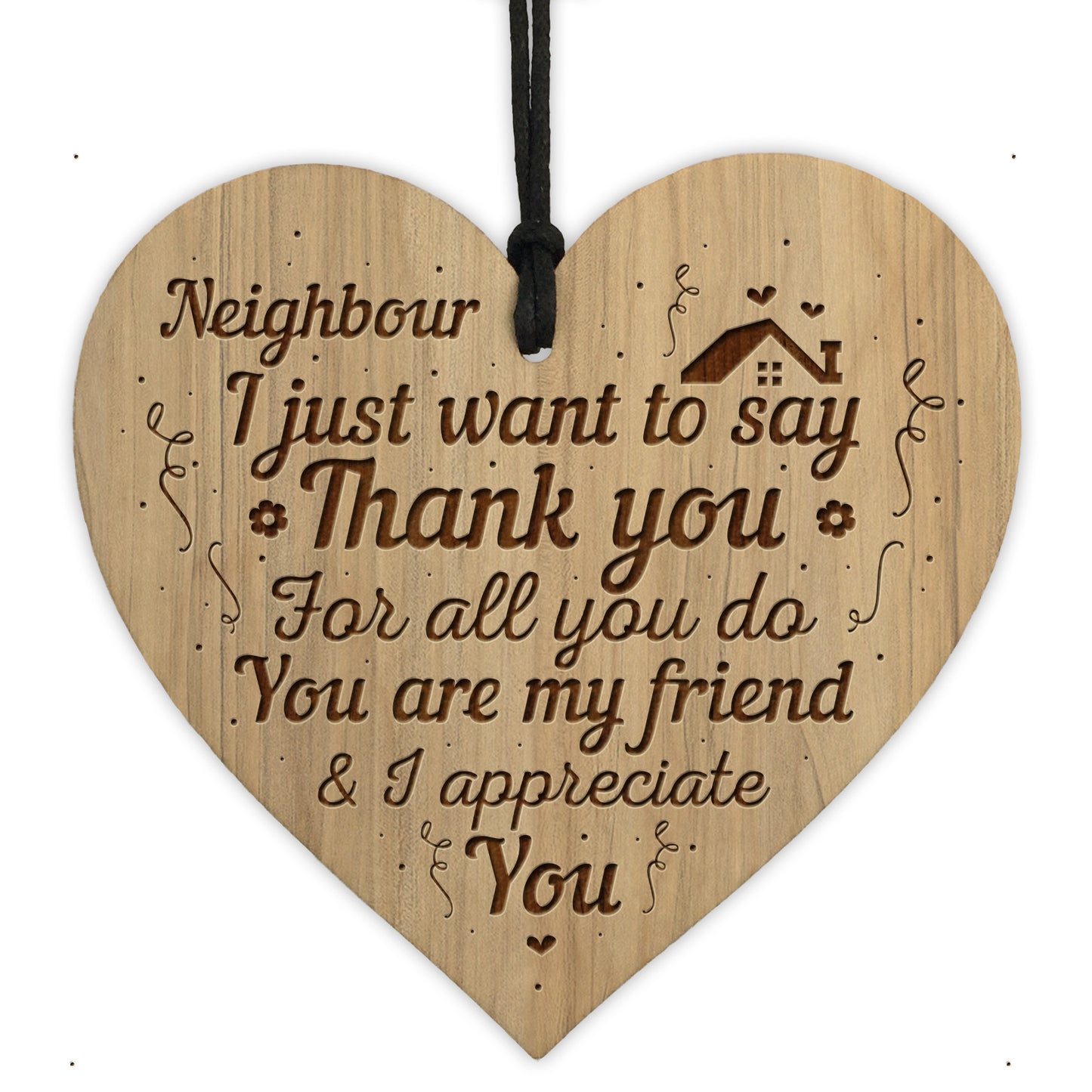 Neighbour Gift Birthday Christmas New Home Gift Engraved Heart