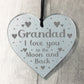 Grandad Gift Engraved Heart Love Plaque Gift From Grandchildren