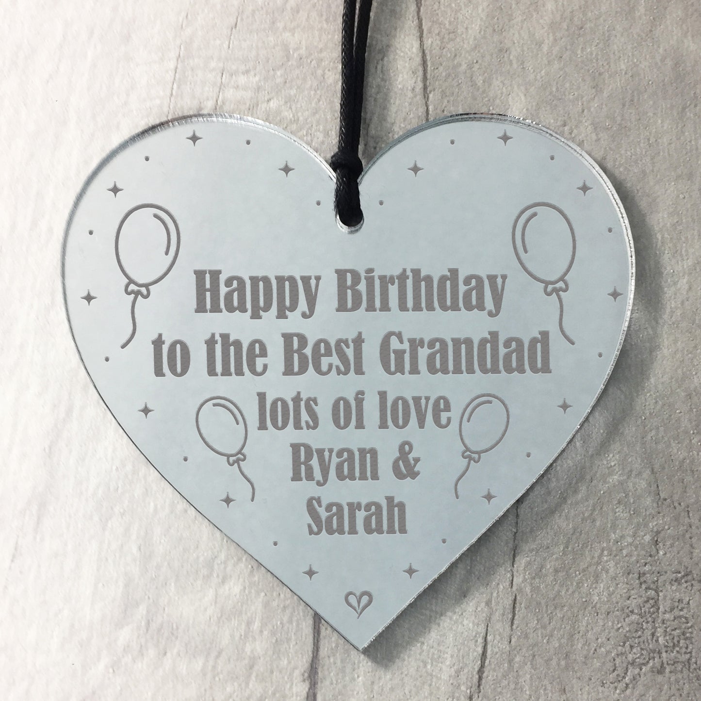 Best Grandad Birthday Gift Personalised Engraved Heart Gift