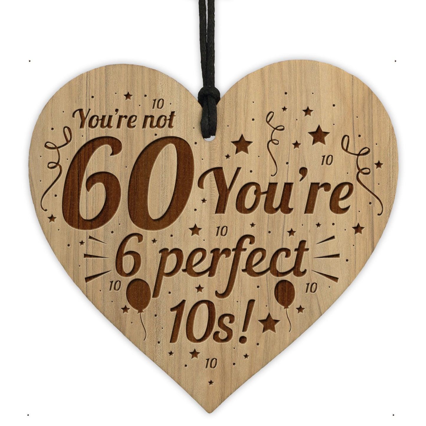 Funny 60th Birthday Card For Him Her Engraved Heart
