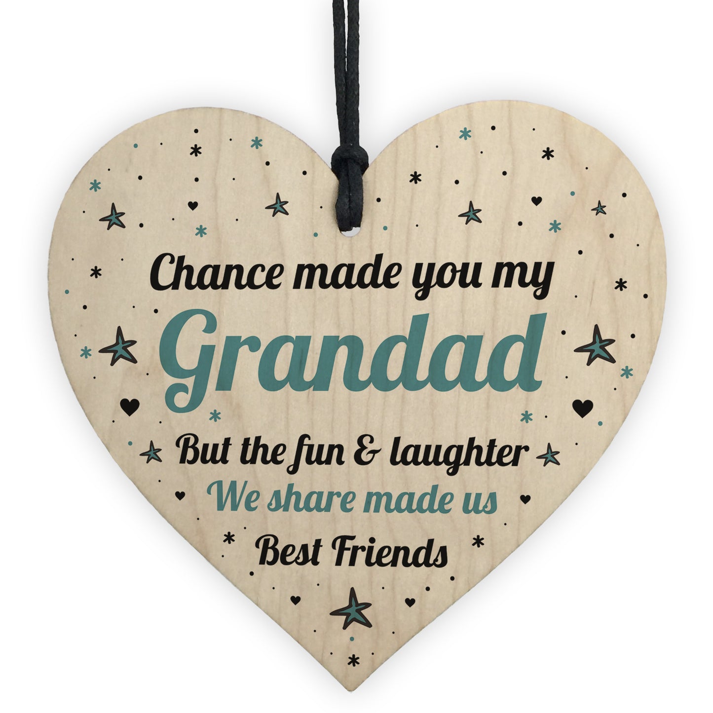 Grandad Gift For Best Friend Wood Heart Grandad Birthday Xmas