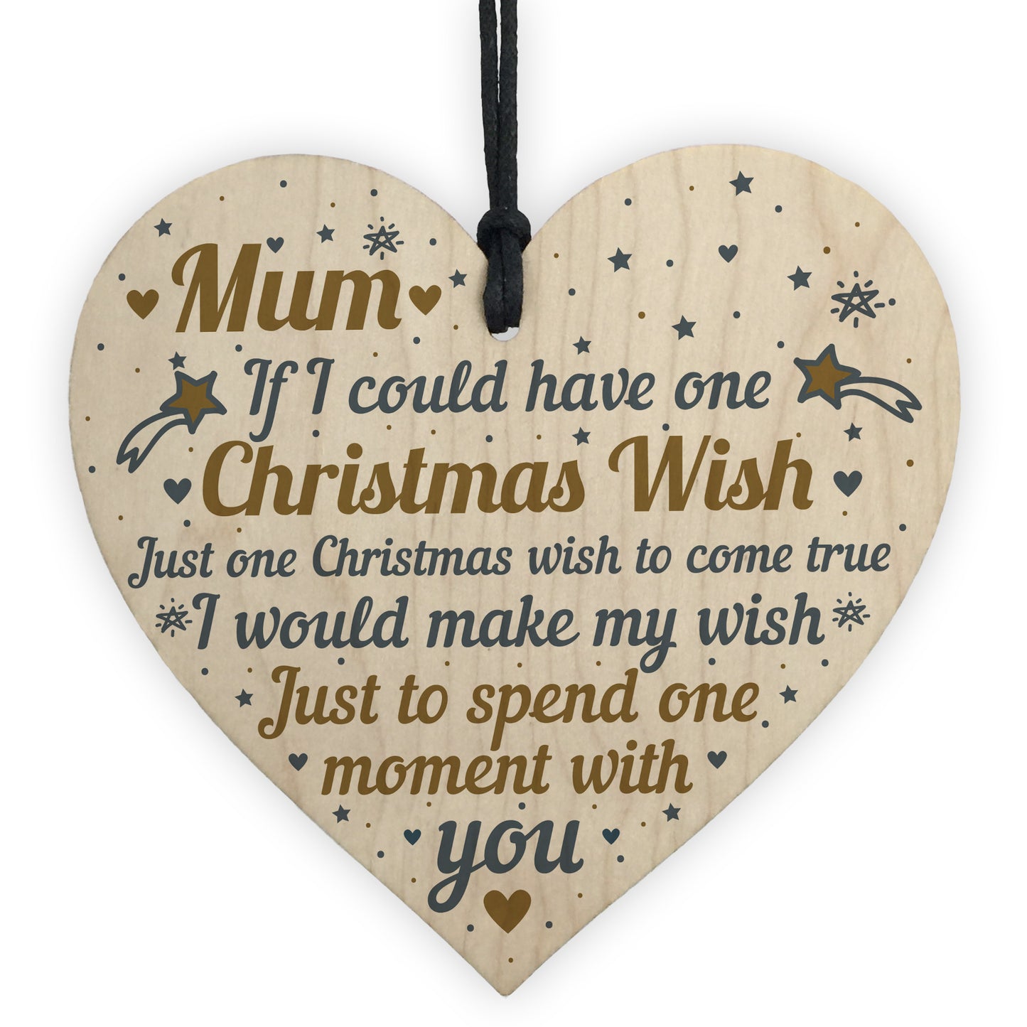 Mum Christmas Memorial Tree Decoration Hanging Wooden Bauble